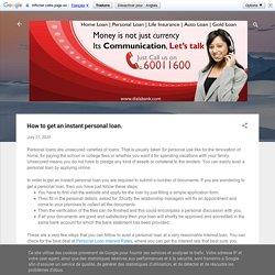 How to get an instant personal loan.