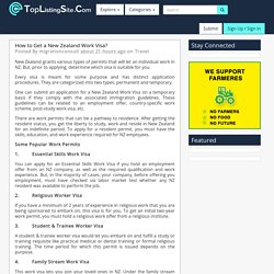 How to Get a New Zealand Work Visa?