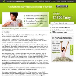 How To Get Payday Loans In Alabama - Payday Loans Alabama