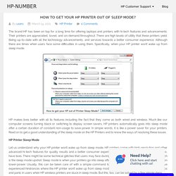 How to get your HP Printer out of Sleep Mode?