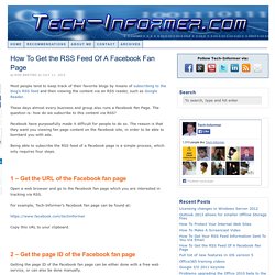How To Get the RSS Feed Of A Facebook Fan Page