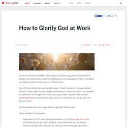 How to Glorify God at Work