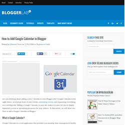 How to Add Google Calendar in Blogger