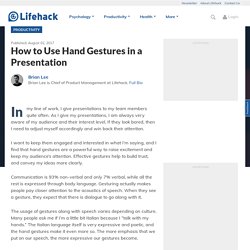 How to Use Hand Gestures in a Presentation