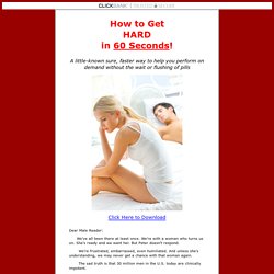 How to Get a Hard, Firm Erection in 60 Seconds