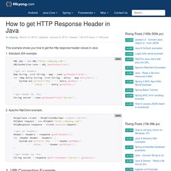 How to get HTTP Response Header in Java