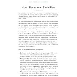 How to become an early riser