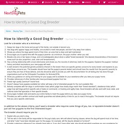 How to Identify a Good Dog Breeder