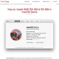 How to: Install AMD RX 480 & RX 580 in macOS Sierra
