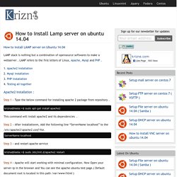 How to install Lamp server on ubuntu 14.04