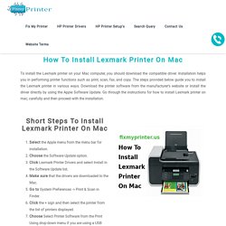 How To Install Lexmark Printer On Mac
