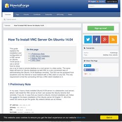 How To Install VNC Server On Ubuntu 14.04
