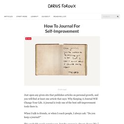How To Journal For Self-Improvement