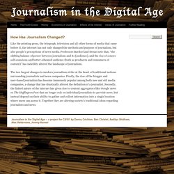 Journalism in the Digital Age