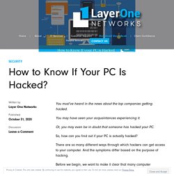 How to Know If Your PC Is Hacked?