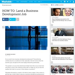 HOW TO: Land a Business Development Job