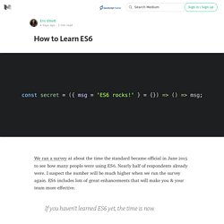 How to Learn ES6 — JavaScript Scene