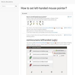 How to set left-handed mouse pointer?