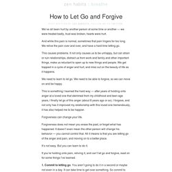 How to Let Go and Forgive