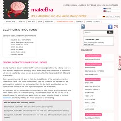 How to Sew Lingerie - Instructions - Make Bra — Make Bra