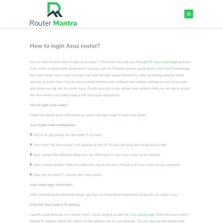 What is router.asus.com?