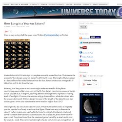 How Long is a Year on Saturn?