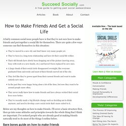 How To Make Friends And Get A Social Life