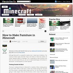 How to Make Furniture in Minecraft « Minecraft