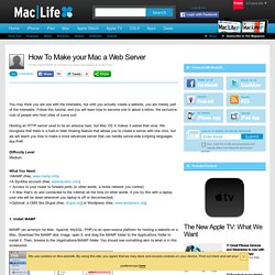 How To Make your Mac a Web Server