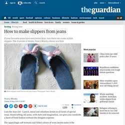 How to make slippers from jeans