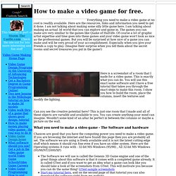 How to Make a Video Game for free.