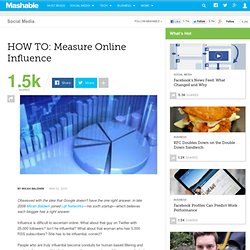 HOW TO: Measure Online Influence