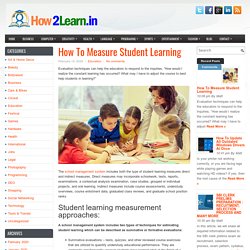 How To Measure Student Learning