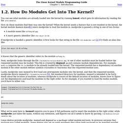 How Do Modules Get Into The Kernel?