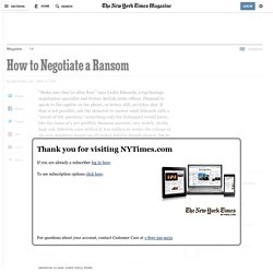 How to Negotiate a Ransom