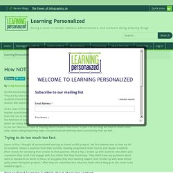 How NOT To Do Personalized Learning