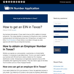 How to get an EIN Number in Texas? - EIN Number Application