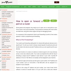 How to open or forward a port on a router