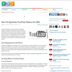 How To Optimize YouTube Videos For SEO
