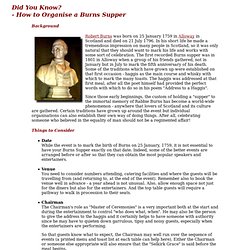 How to Organise a Burns Supper