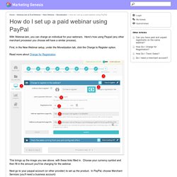 How do I set up a paid webinar using PayPal