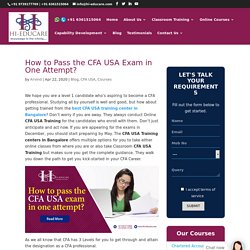 How to Pass the CFA USA Exam in One Attempt- Hi-Educare