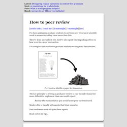 How to peer review scientfic work