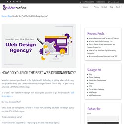 How Do You Pick The Best Web Design Agency?