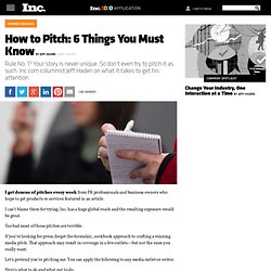 How to Pitch: 6 Things You Must Know