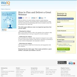 How to Plan and Deliver a Great Webinar