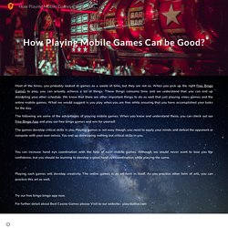 How Playing Mobile Games Can be Good?