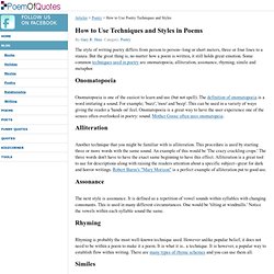How to Use Poetry Techniques and Styles