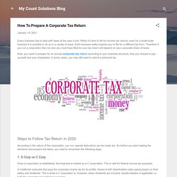 How To Prepare A Corporate Tax Return