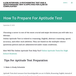 How To Prepare For Aptitude Test